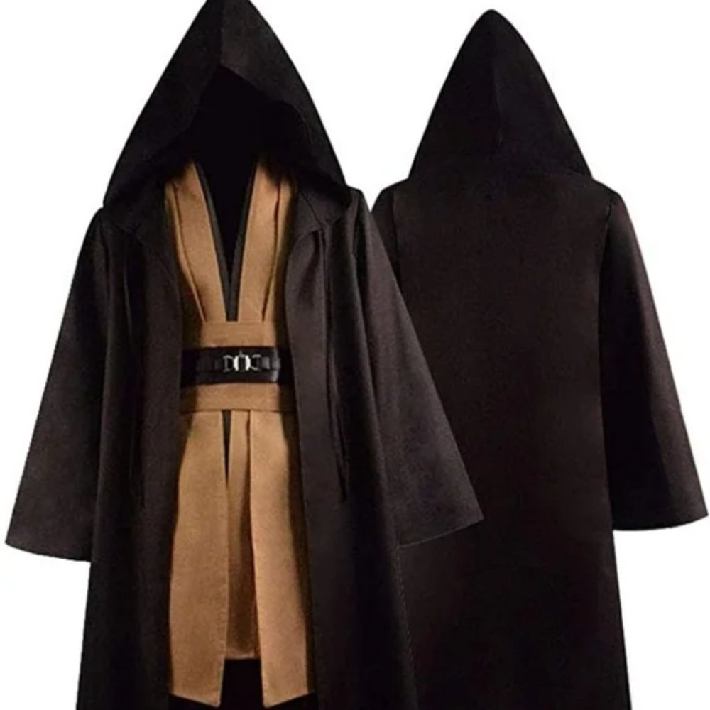 Adult Jedi Costumes Obi-Wan Kenobi Halloween Tunic Costume Skywalker Tunic Hoode